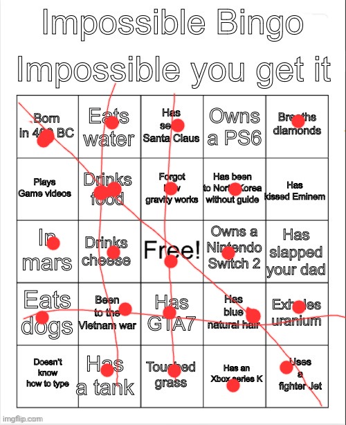 I guess I'm Haitian LMFAO | image tagged in impossible bingo | made w/ Imgflip meme maker