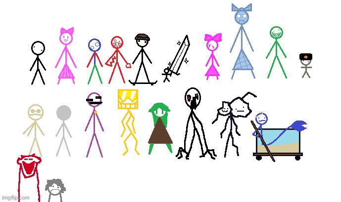 all the main crew but I drew it in MSPaint | made w/ Imgflip meme maker