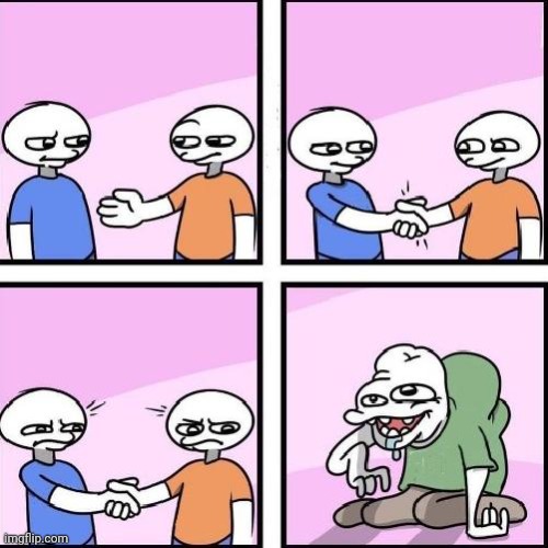 handshake comic | image tagged in handshake comic | made w/ Imgflip meme maker