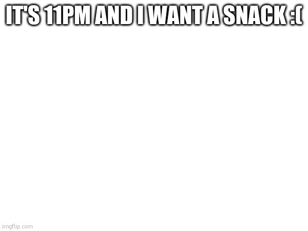 on kindle | IT'S 11PM AND I WANT A SNACK :( | made w/ Imgflip meme maker