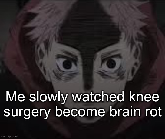 “Slowly” | Me slowly watched knee surgery become brain rot | image tagged in yuji | made w/ Imgflip meme maker