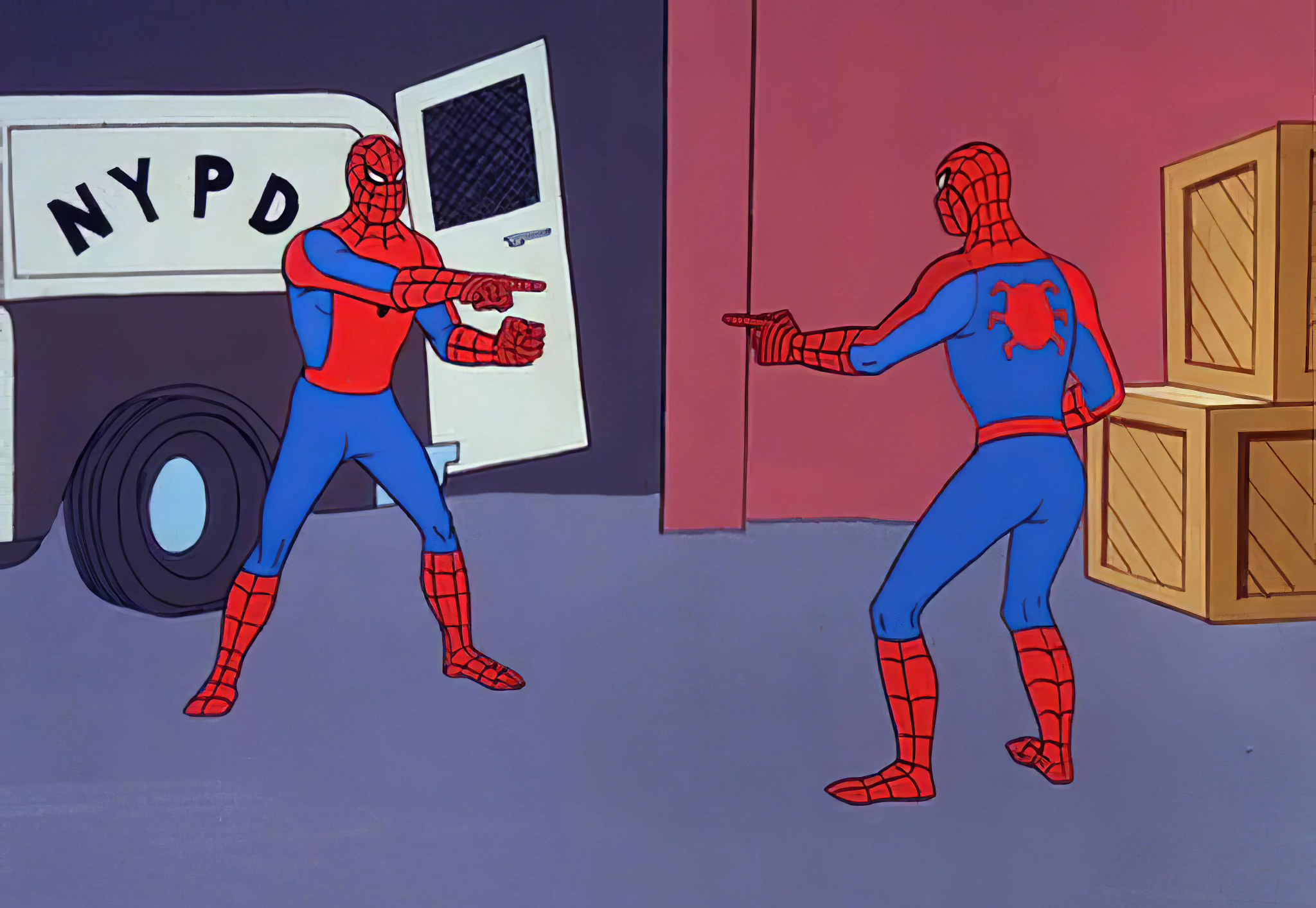 Spiderman pointing Spiderman Blank Meme Template