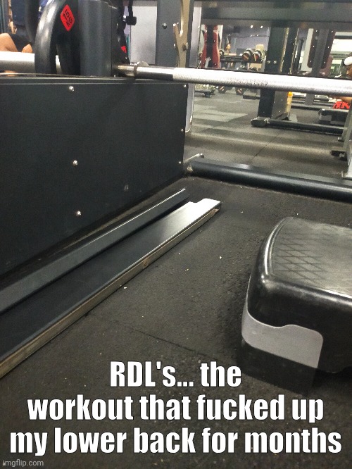 RDL's... the workout that fucked up my lower back for months | made w/ Imgflip meme maker