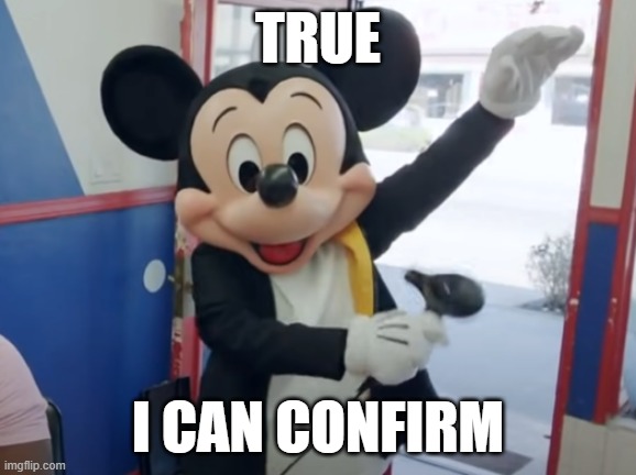 Mickey out of Context | TRUE I CAN CONFIRM | image tagged in mickey out of context | made w/ Imgflip meme maker