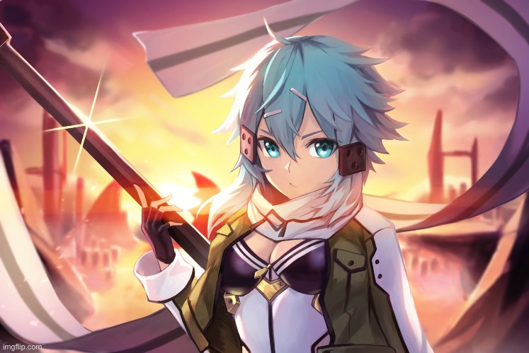 Sinon (sword art online) | image tagged in sword art online | made w/ Imgflip meme maker