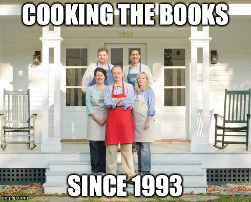 COOKING THE BOOKS SINCE 1993 | image tagged in cooks | made w/ Imgflip meme maker