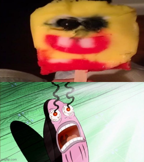 POV: You See A Cursed Spongebob Popsicle | image tagged in cursed image,spongebob,spongebob squarepants,you have been eternally cursed for reading the tags | made w/ Imgflip meme maker