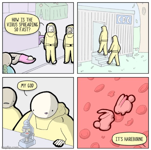 Rabbies epidemic | image tagged in rabies,rabbits,rabbit,epidemic,comics,comics/cartoons | made w/ Imgflip meme maker