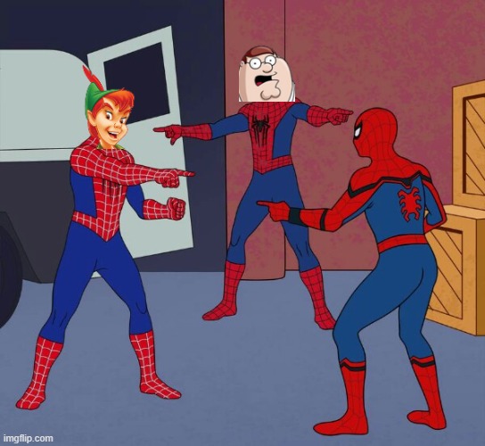 The Peters | image tagged in spider man triple | made w/ Imgflip meme maker