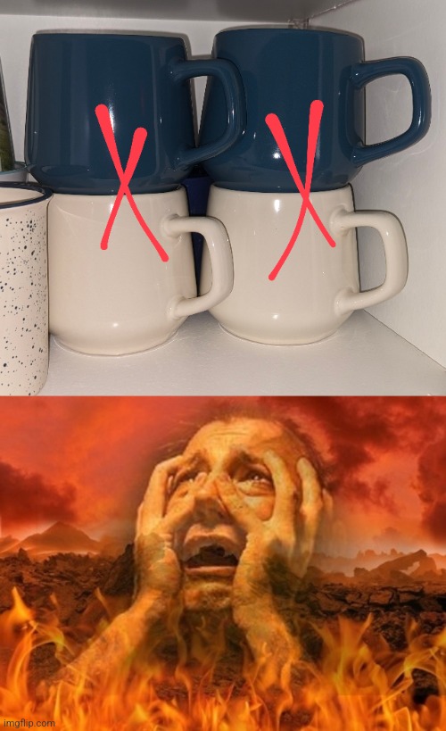 No, no, no, no, NO! | image tagged in memes,two colors two cups,ocd,oh hell no,fix it for the love of god,please | made w/ Imgflip meme maker