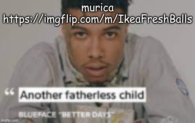 I suggest we migrate until the mods get less goofy | murica https://imgflip.com/m/IkeaFreshBalls | image tagged in another fatherless child | made w/ Imgflip meme maker