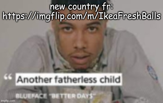 msmg vs MURICAAA | new country fr: https://imgflip.com/m/IkeaFreshBalls | image tagged in another fatherless child | made w/ Imgflip meme maker
