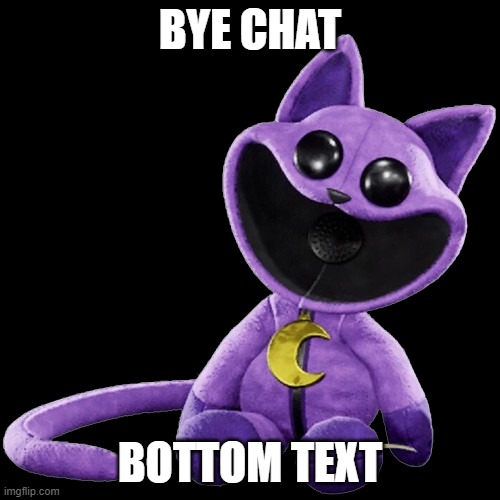 so long | BYE CHAT; BOTTOM TEXT | image tagged in toy catnap | made w/ Imgflip meme maker