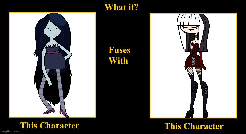 What if Marceline Fuses With Crimson | image tagged in what if fuses,marceline,crimson,total drama,adventure time,goth girls | made w/ Imgflip meme maker