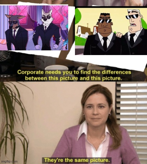 its the same | image tagged in corporate needs you to find the differences,hazbin hotel | made w/ Imgflip meme maker