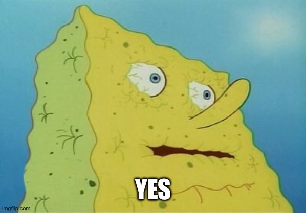 Dehydrated SpongeBob | YES | image tagged in dehydrated spongebob | made w/ Imgflip meme maker