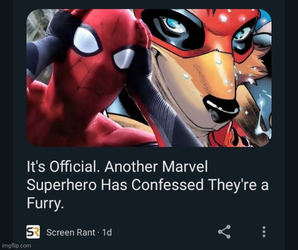 Wha-??? | image tagged in furry,marvel,screenshot,spiderman | made w/ Imgflip meme maker