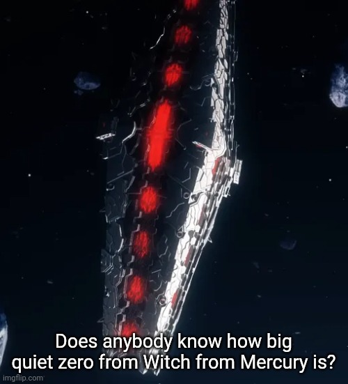 Just curious | Does anybody know how big quiet zero from Witch from Mercury is? | made w/ Imgflip meme maker