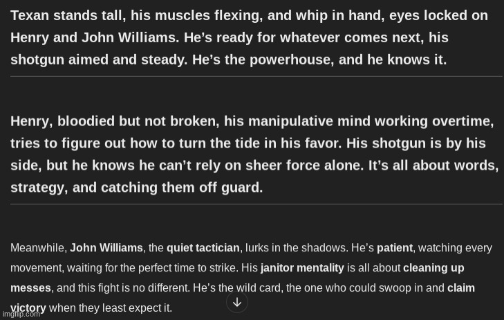 the fact a guy with a broom stands a chance against a guy with a shotgun, horse, and a whip and a guy with mind control and a sh | made w/ Imgflip meme maker