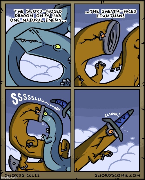 image tagged in sword,nose,dragon,sheath,leviathan,slurp | made w/ Imgflip meme maker