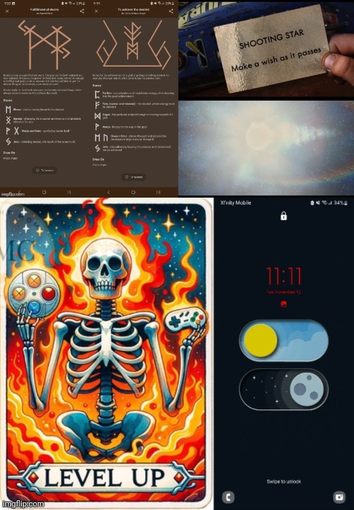 Level Up  Rune | Desired 11:11 Star Blank Meme Template