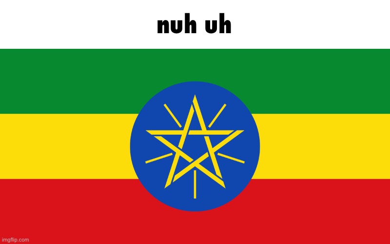 Flag Of Ethiopia | nuh uh | image tagged in flag of ethiopia | made w/ Imgflip meme maker