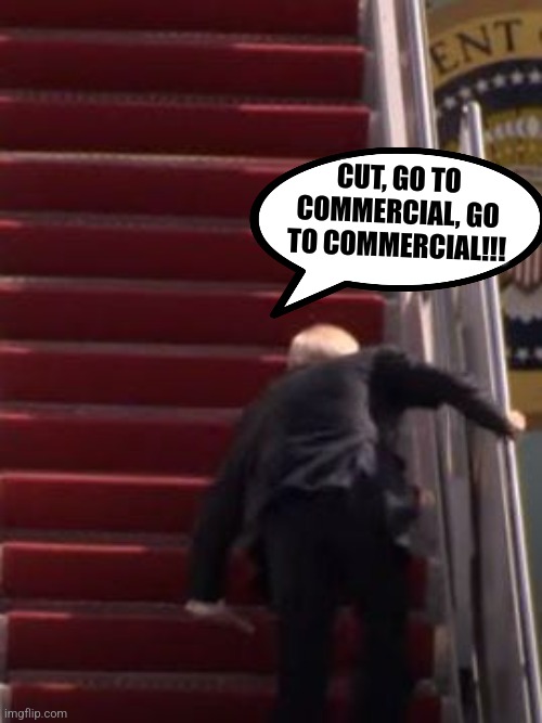 Fall guy | CUT, GO TO COMMERCIAL, GO TO COMMERCIAL!!! | image tagged in president | made w/ Imgflip meme maker