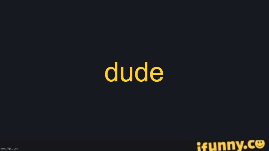 FriesBFDI's iFunny.co Text Template | dude | image tagged in friesbfdi's ifunny co text template | made w/ Imgflip meme maker