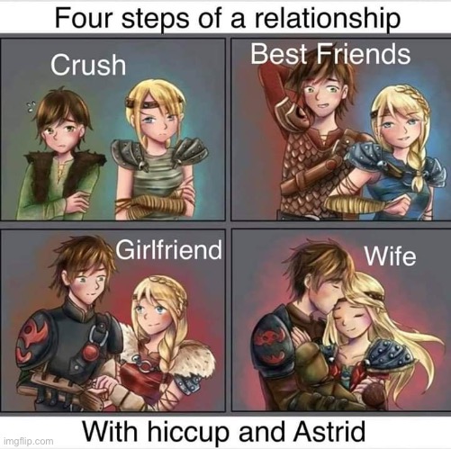 Four Steps of a Relationship (ft. HTTYD) | image tagged in how to train your dragon,memes,love and friendship,there are 4 rules | made w/ Imgflip meme maker