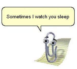 High Quality clippy watches you sleep sometimes Blank Meme Template