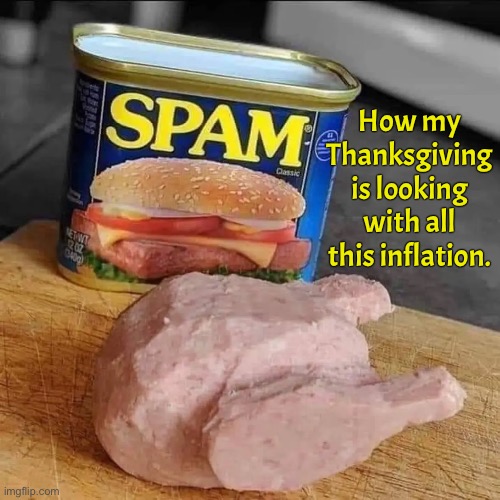 How my Thanksgiving is looking with all this inflation. | image tagged in thanksgiving | made w/ Imgflip meme maker