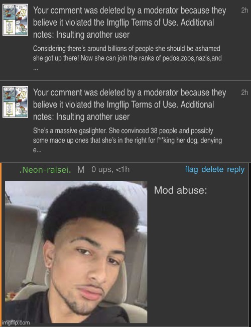 Mod abuse: | image tagged in mod abuse | made w/ Imgflip meme maker