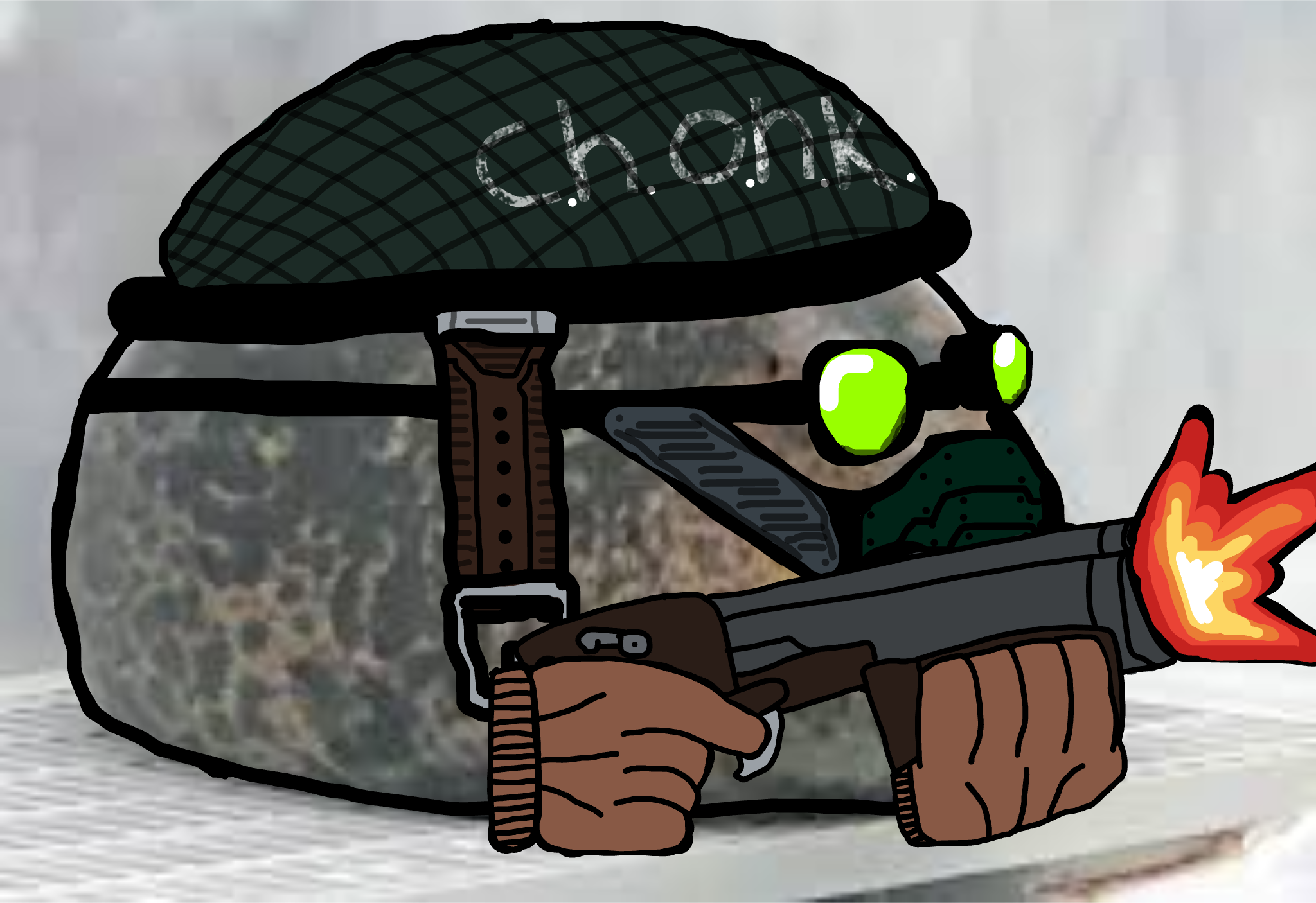 High Quality TACTICAL CHONK DEPLOYED THE SECOND Blank Meme Template