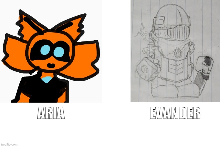 alright, 2nd fight up! Aria vs Evander! Get votin'! | ARIA; EVANDER | made w/ Imgflip meme maker