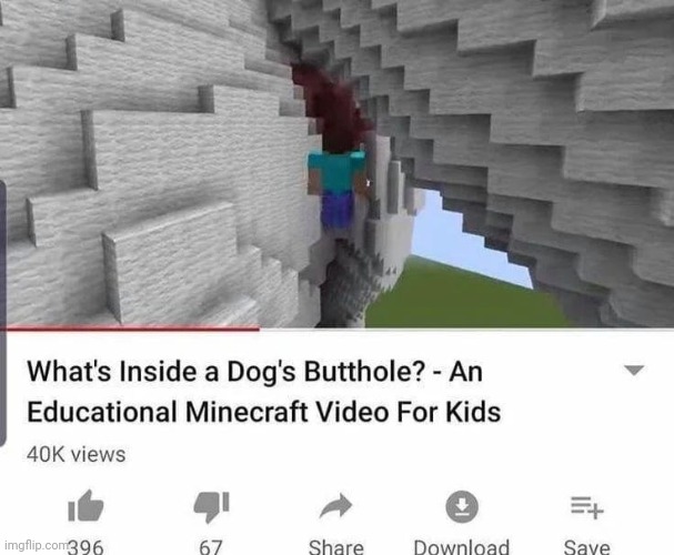 Mmm yes | image tagged in memes,minecraft,dog,butthole | made w/ Imgflip meme maker