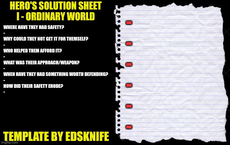 High Quality Hero's Solution Sheet Blank Meme Template