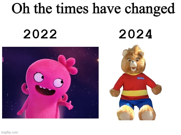 Favorite image involved | Oh the times have changed; 2022       2024 | made w/ Imgflip meme maker