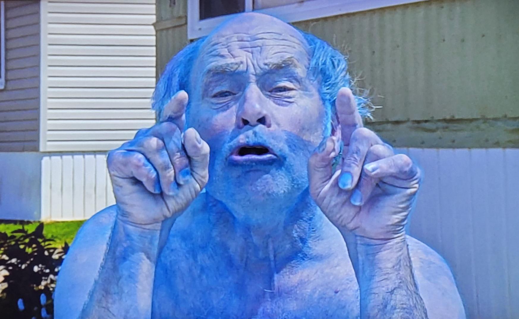 Jim Lahey Blue Smurf Blank Meme Template