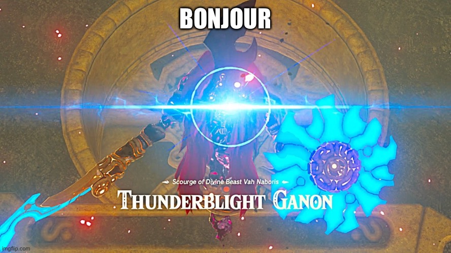 BONJOUR | image tagged in thunderblight ganon | made w/ Imgflip meme maker