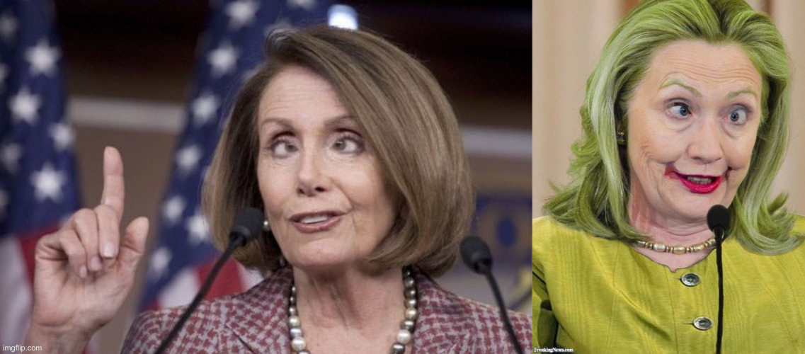 image tagged in nancy pelosi,hillary clinton cross eyed | made w/ Imgflip meme maker