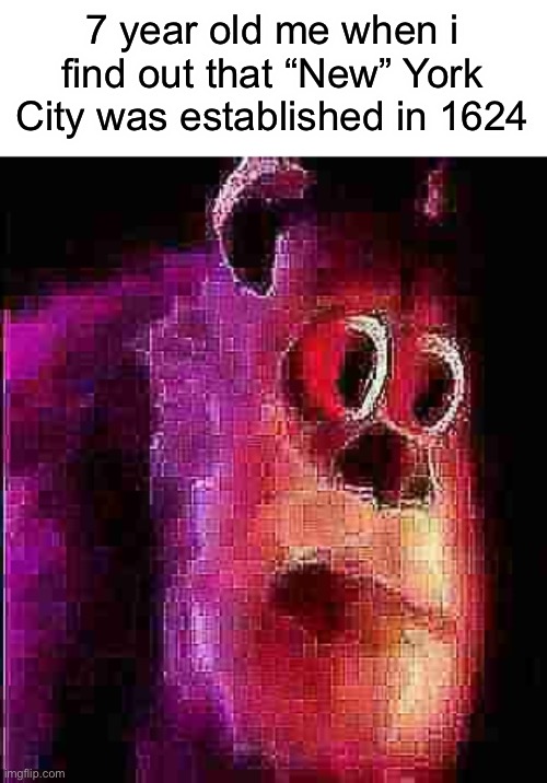 Not so “new” is it? | 7 year old me when i find out that “New” York City was established in 1624 | image tagged in sullivian got shocked,funny,memes | made w/ Imgflip meme maker