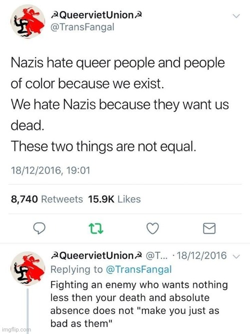 image tagged in queer people,people of color,nazis,hate | made w/ Imgflip meme maker