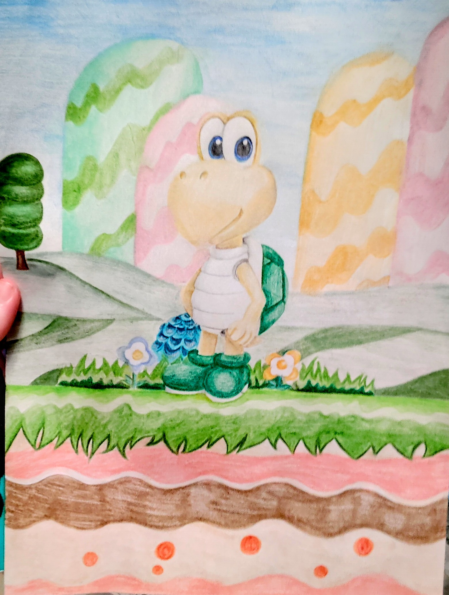 Koopa Troopa drawing (from Mario games!) Blank Meme Template