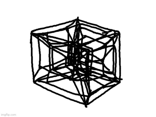 A not-as-bad drawing of a 5d cube (it still is) | image tagged in 5d | made w/ Imgflip meme maker