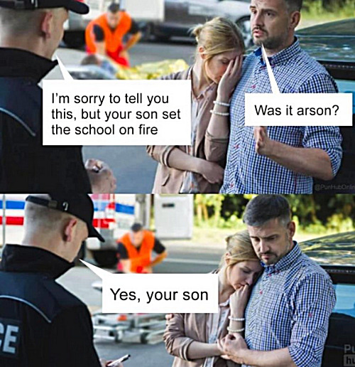 Yes, the school went up into the clouds in smoke | image tagged in memes,school,dark humor | made w/ Imgflip meme maker