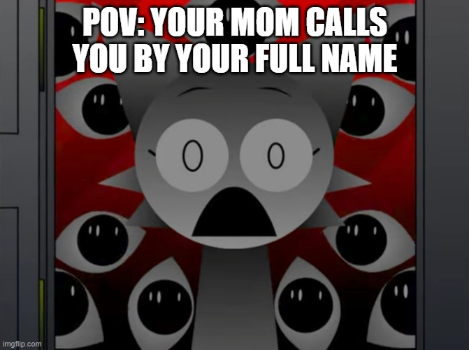 oh no | POV: YOUR MOM CALLS YOU BY YOUR FULL NAME | image tagged in scared wenda,oh no,mom,relatable | made w/ Imgflip meme maker