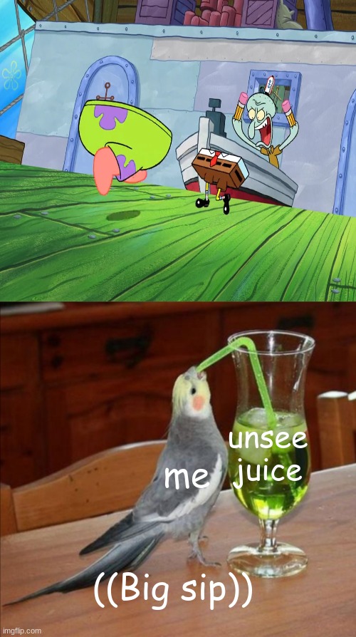 Really weird snapshot of a leaked Spongebob episode | unsee juice; me; ((Big sip)) | image tagged in unsee juice,pass the unsee juice my bro,unsee,spongebob | made w/ Imgflip meme maker