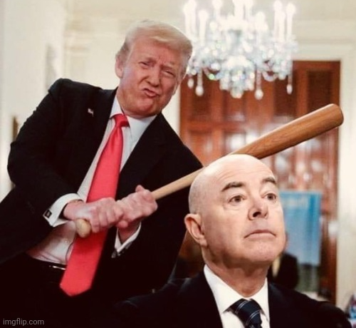 Trump vs Mayorkas Blank Meme Template