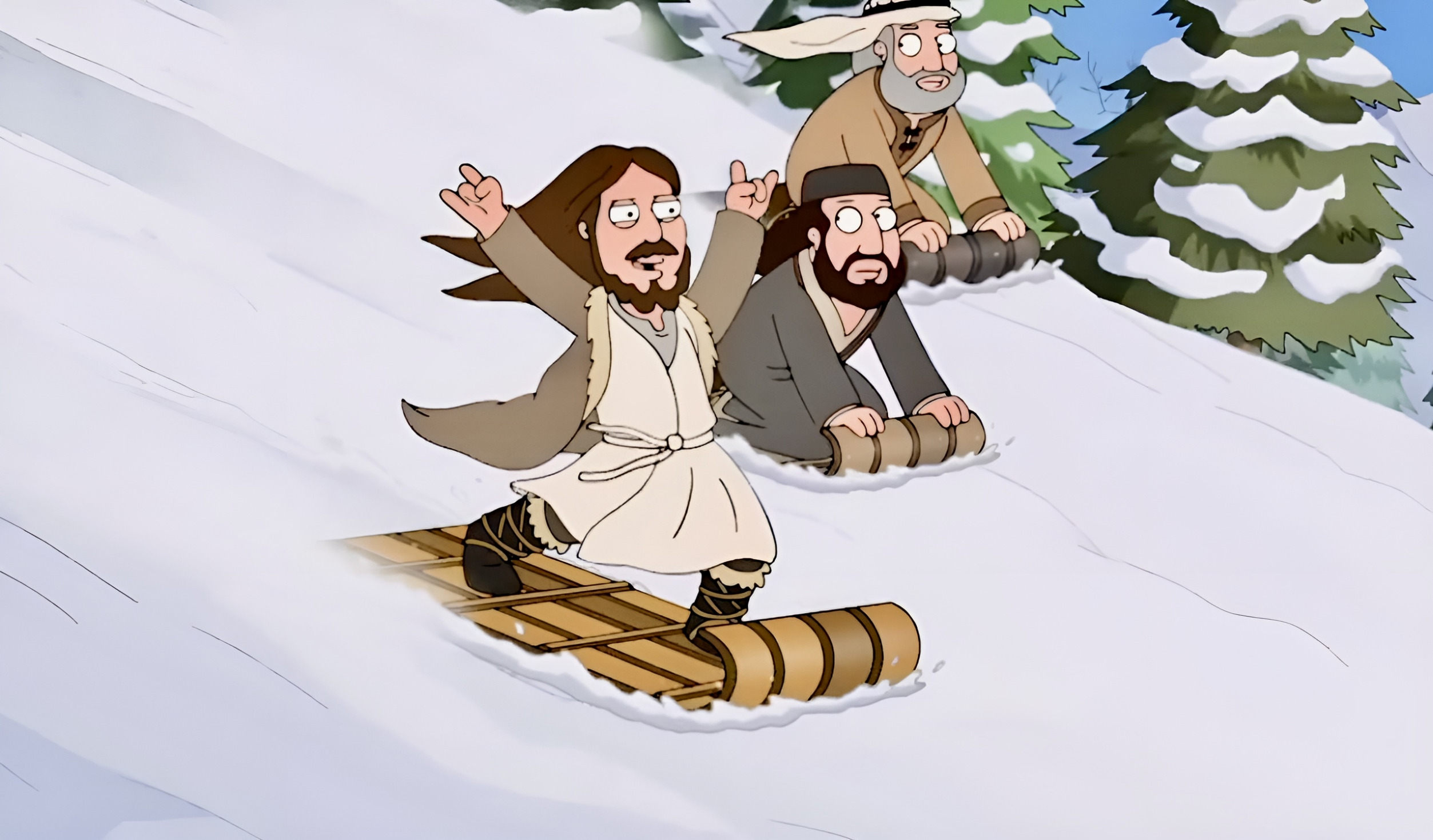 Christ Snowboarding Blank Meme Template