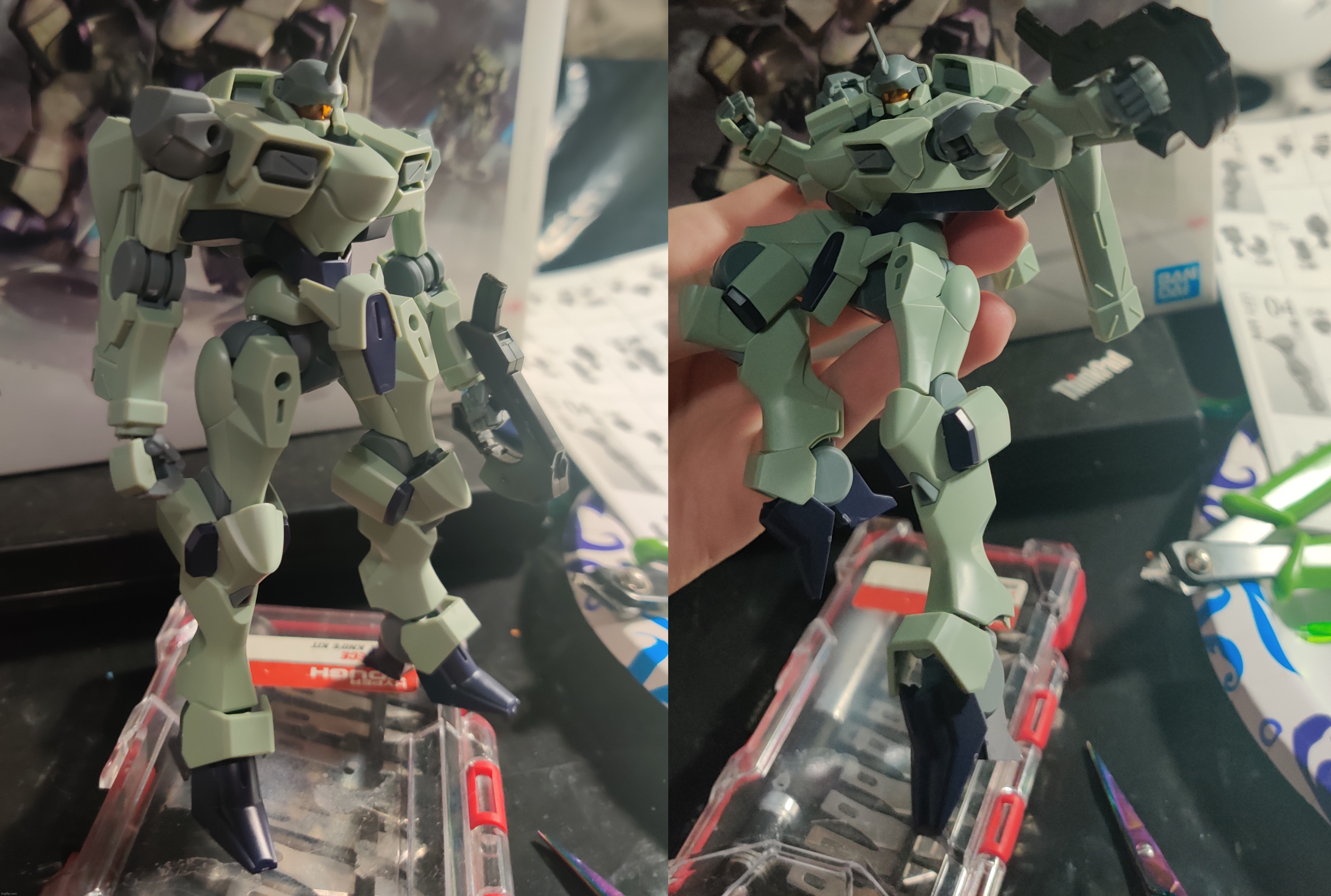 Built an armored core- I mean Gundam kit (haven't panel-lined yet) | made w/ Imgflip meme maker
